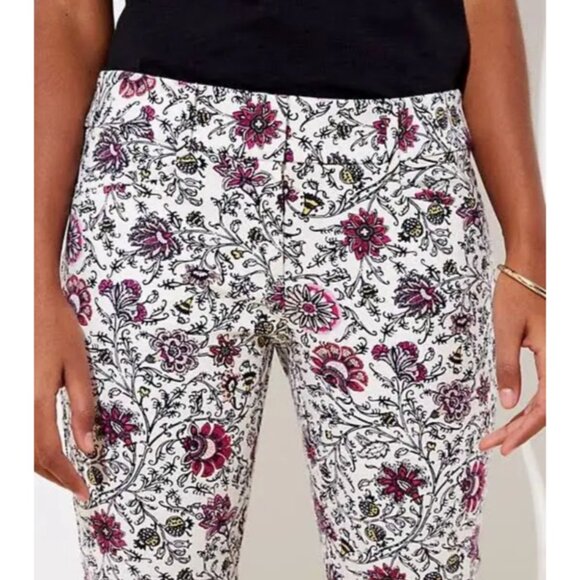 Loft Women's Ankle Pants Size 14 Floral The Riviera Pant - Picture 3 of 11